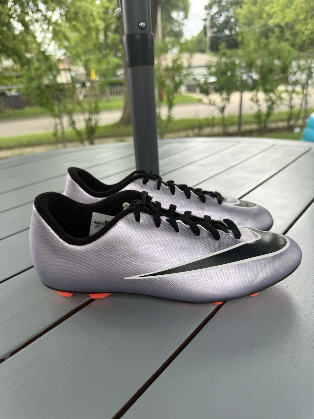 Nike Jr Mercurial Soccer Cleats Youth Size 6Y Purple Orange Athletic
